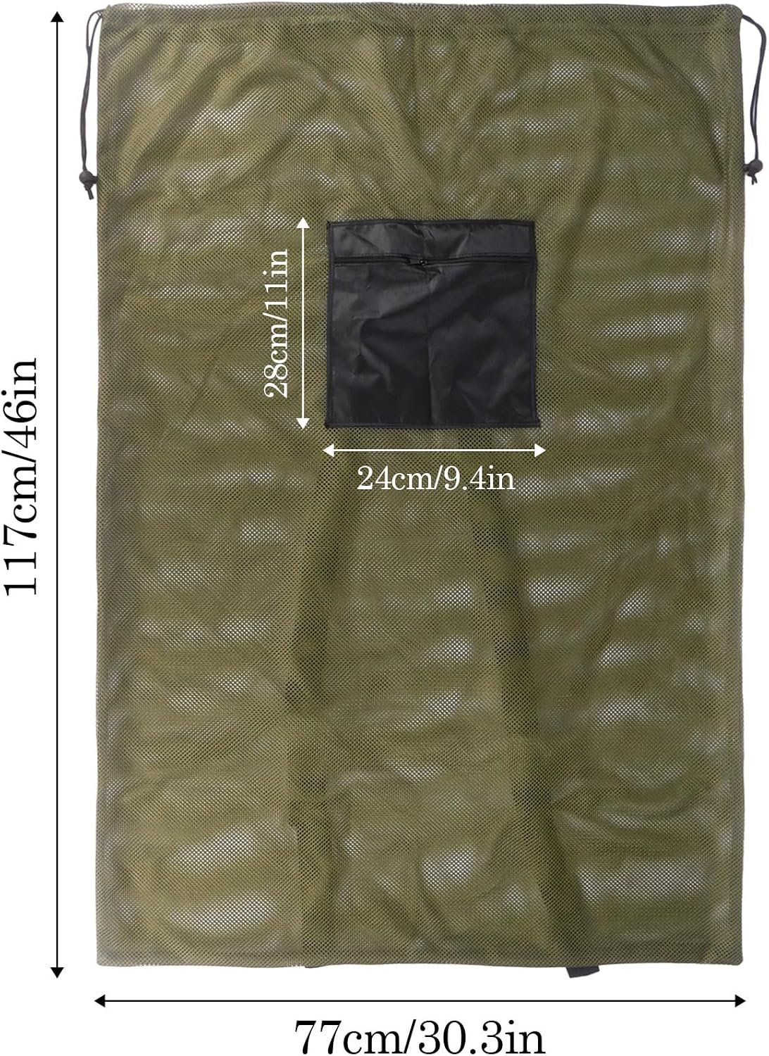 Klmnop 2 Pack Extra Large Mesh Duck Decoy Bag, 30"x46" Decoy Bag with Zipper Pocket and Adjustable Shoulder Straps for Goose/Turkey/Pigeon/Waterfowl, Lightweight Hunting Storage Backpack(Green)