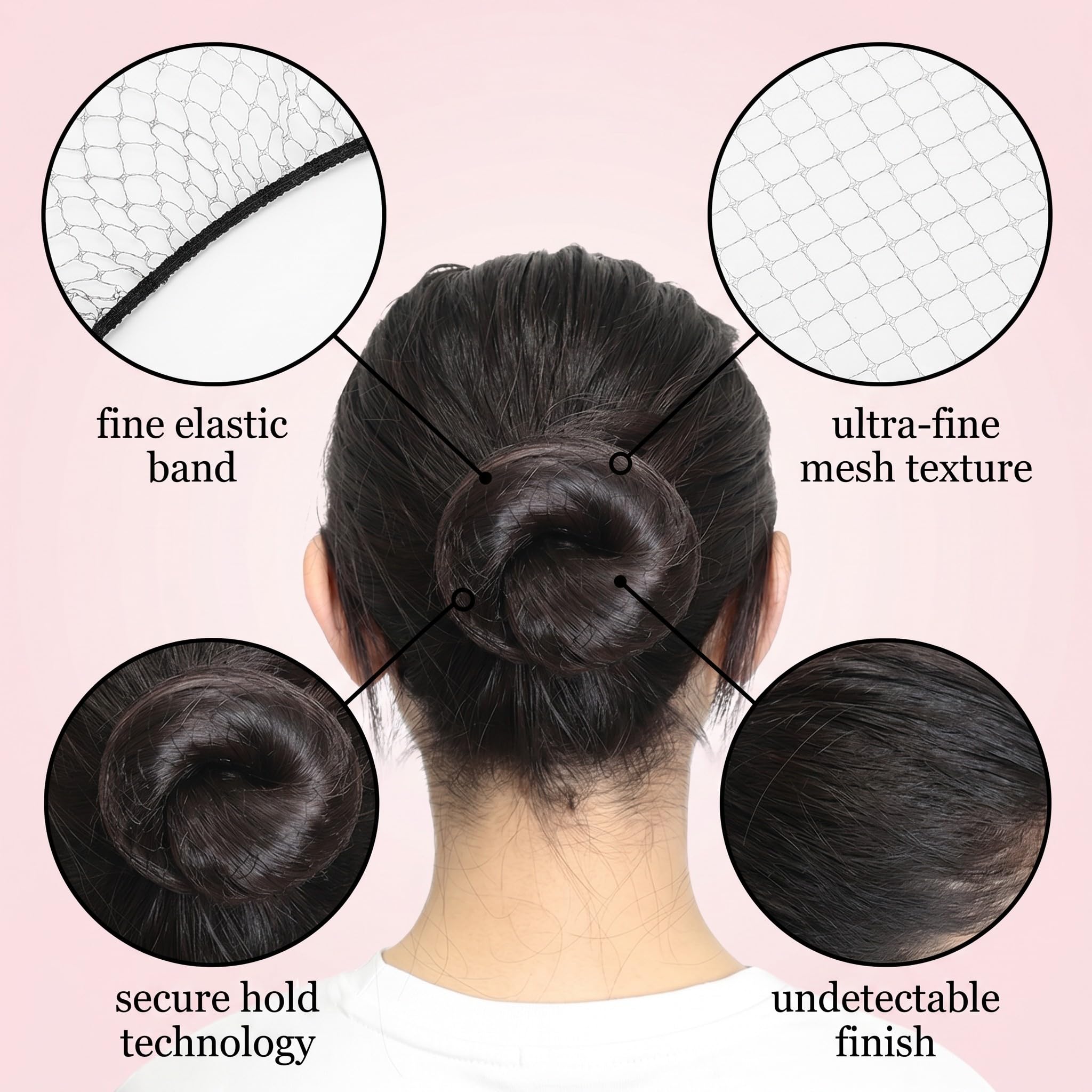 24 Pezzi Retine per Capelli, Ciambella per Chignon e Chignon Facile per Capelli, Invisibile e Confezionate Singolarmente (per Bambini, Ballo, Cucina e Uso Quotidiano)