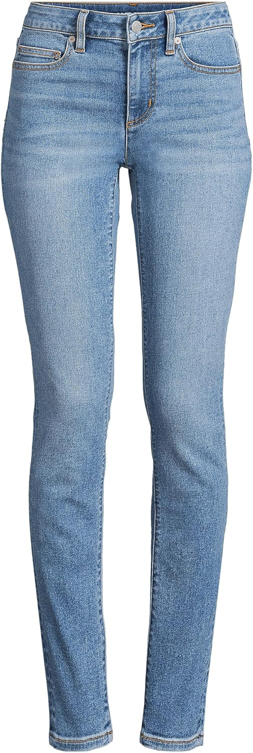 Lands' End Women's Recover Denim Mid Rise Slim Leg Jeans