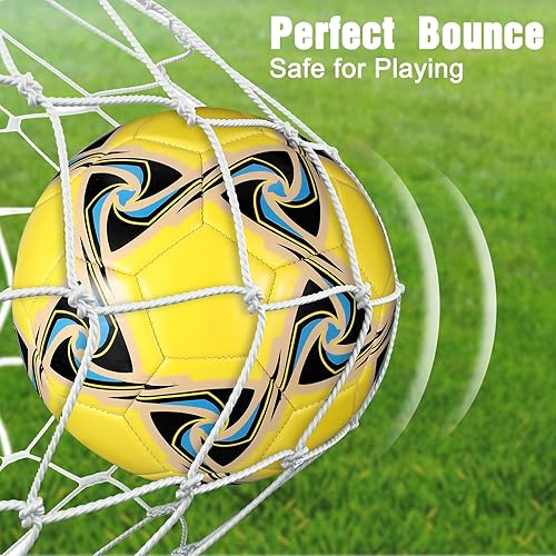 Miniatura 5 de Deekin 6 unidades de balón de fútbol a granel con bomba, tamaño oficial, operación en interiores y exteriores, regalo de fútbol deportivo de Navidad