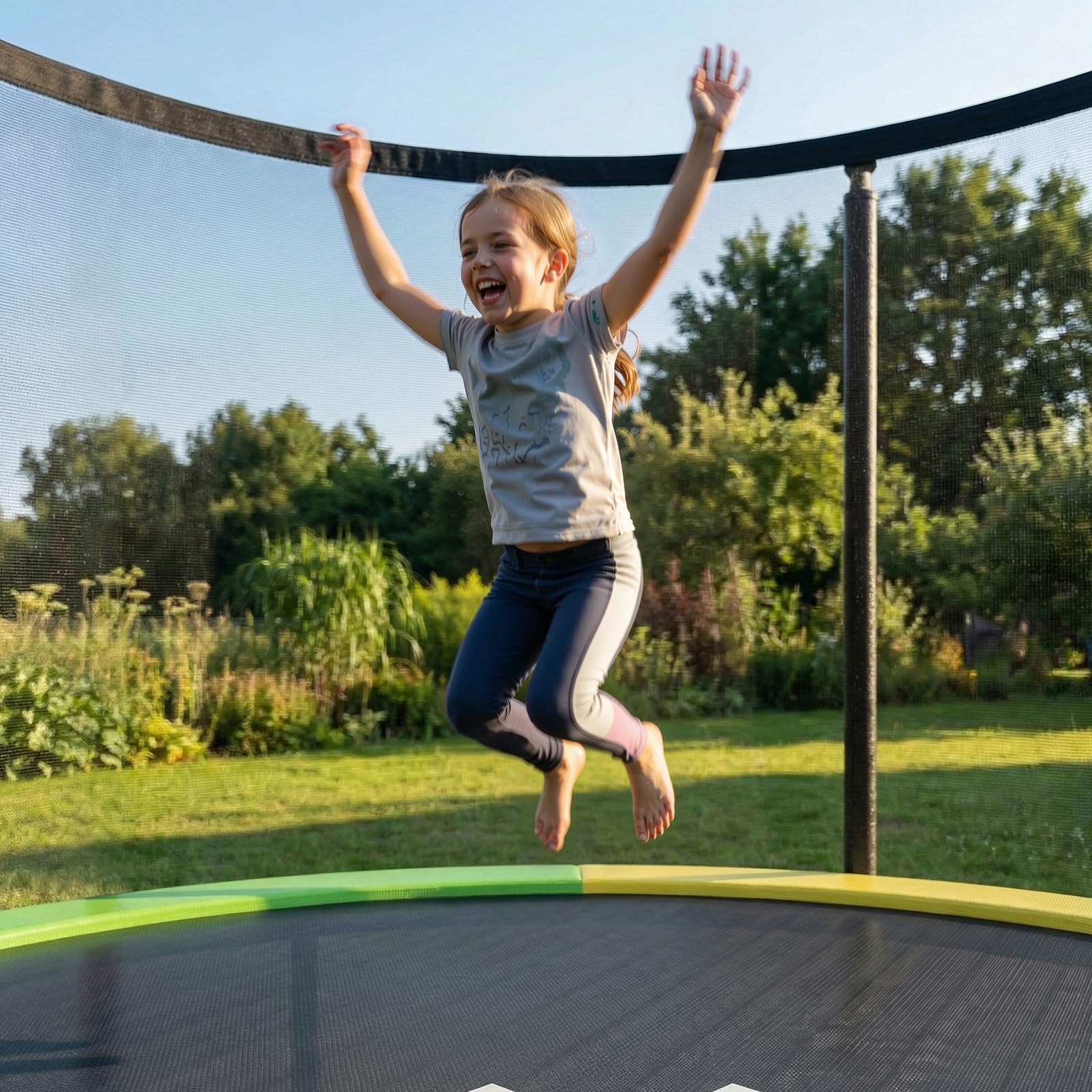 Trampolín para Exteriores Ø 183/228/290/360 cm Kit Completo con Red de Seguridad, Escalera y Funda Protectora