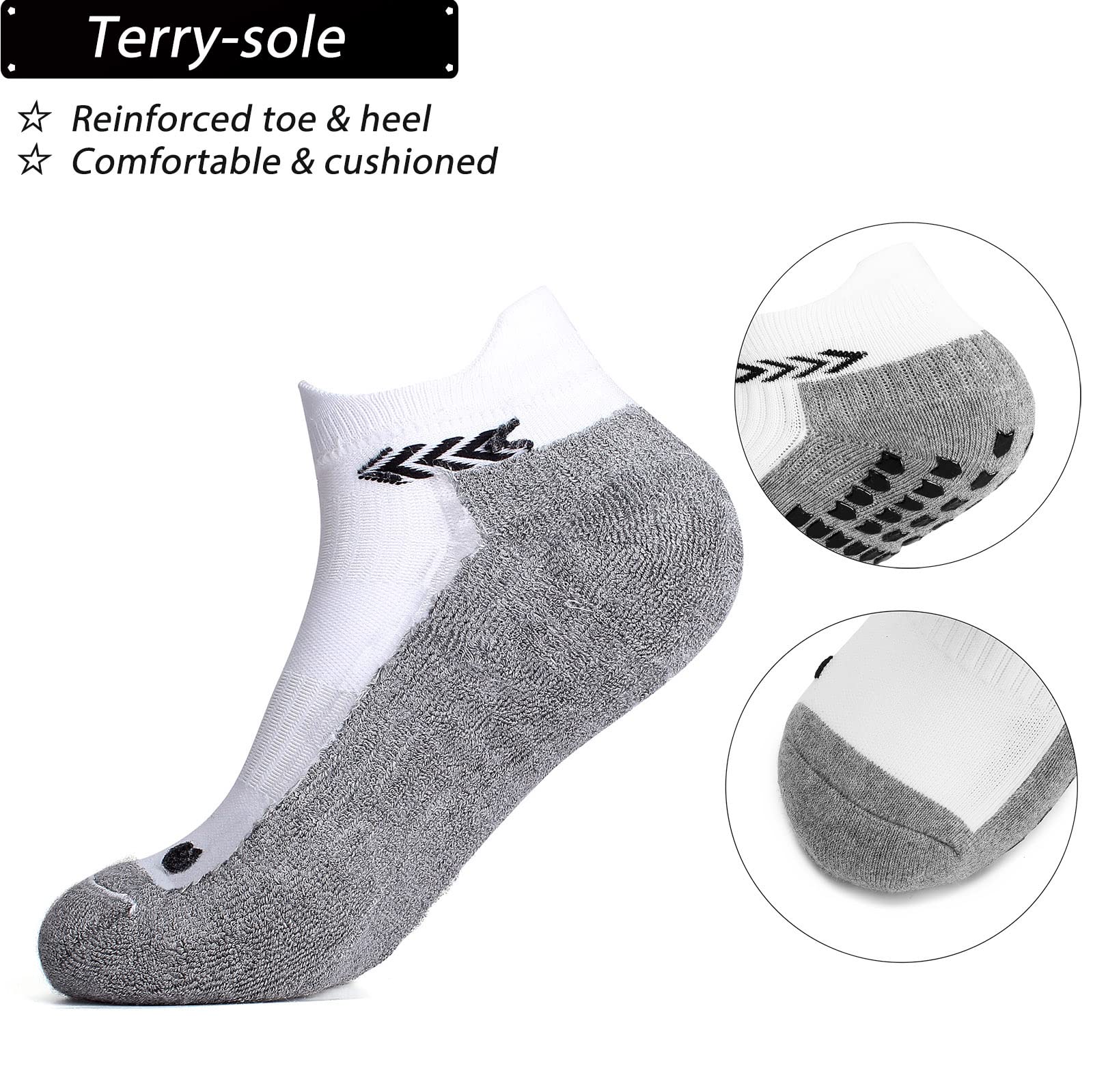 Calzino sportivo antiscivolo per uomo donna, calzino sportivo da calcio antiscivolo con impugnatura, Calza pantofola antiscivolo