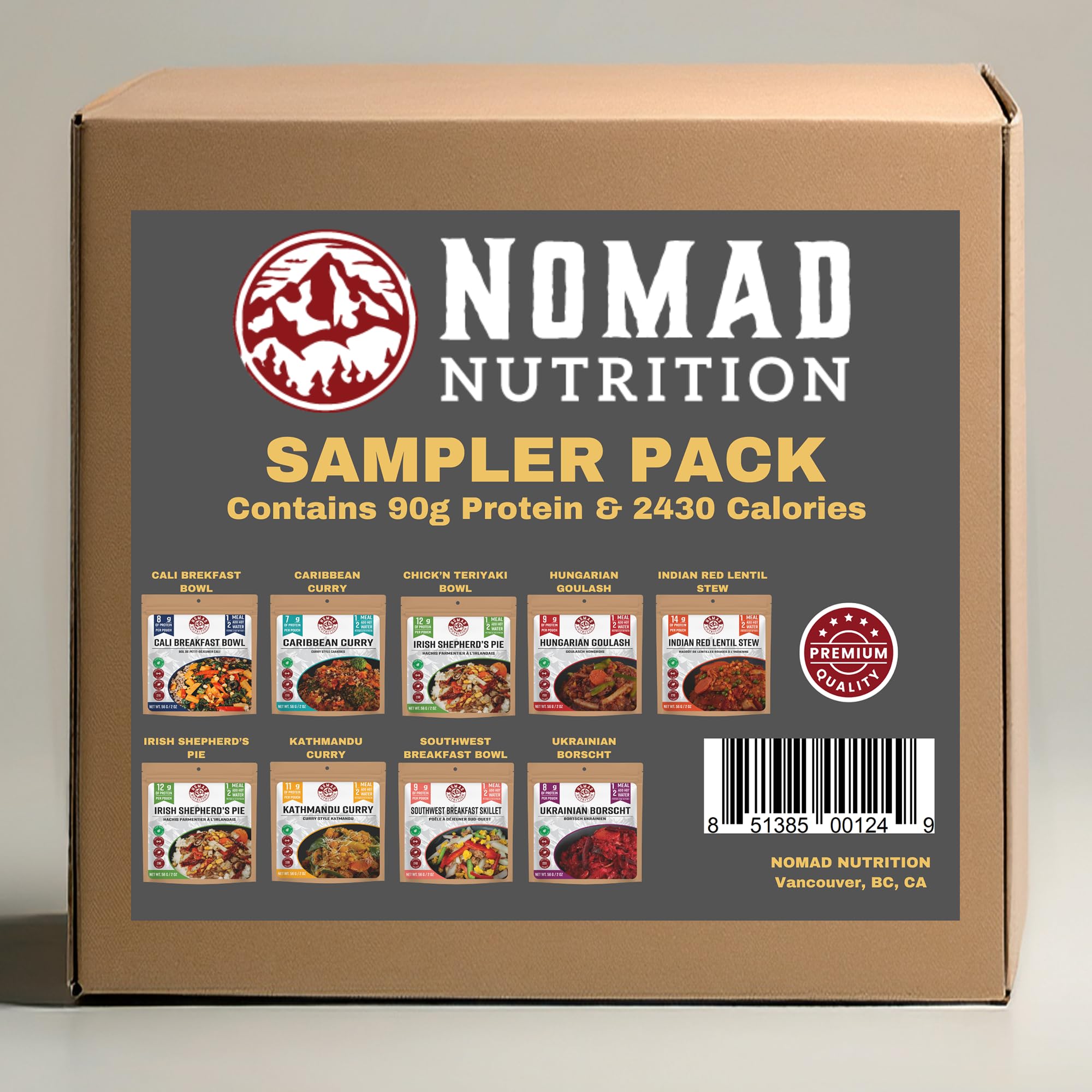 Nomad Nutrition Sampler Pack | 9 Freeze-Dried Meals: Hungarian