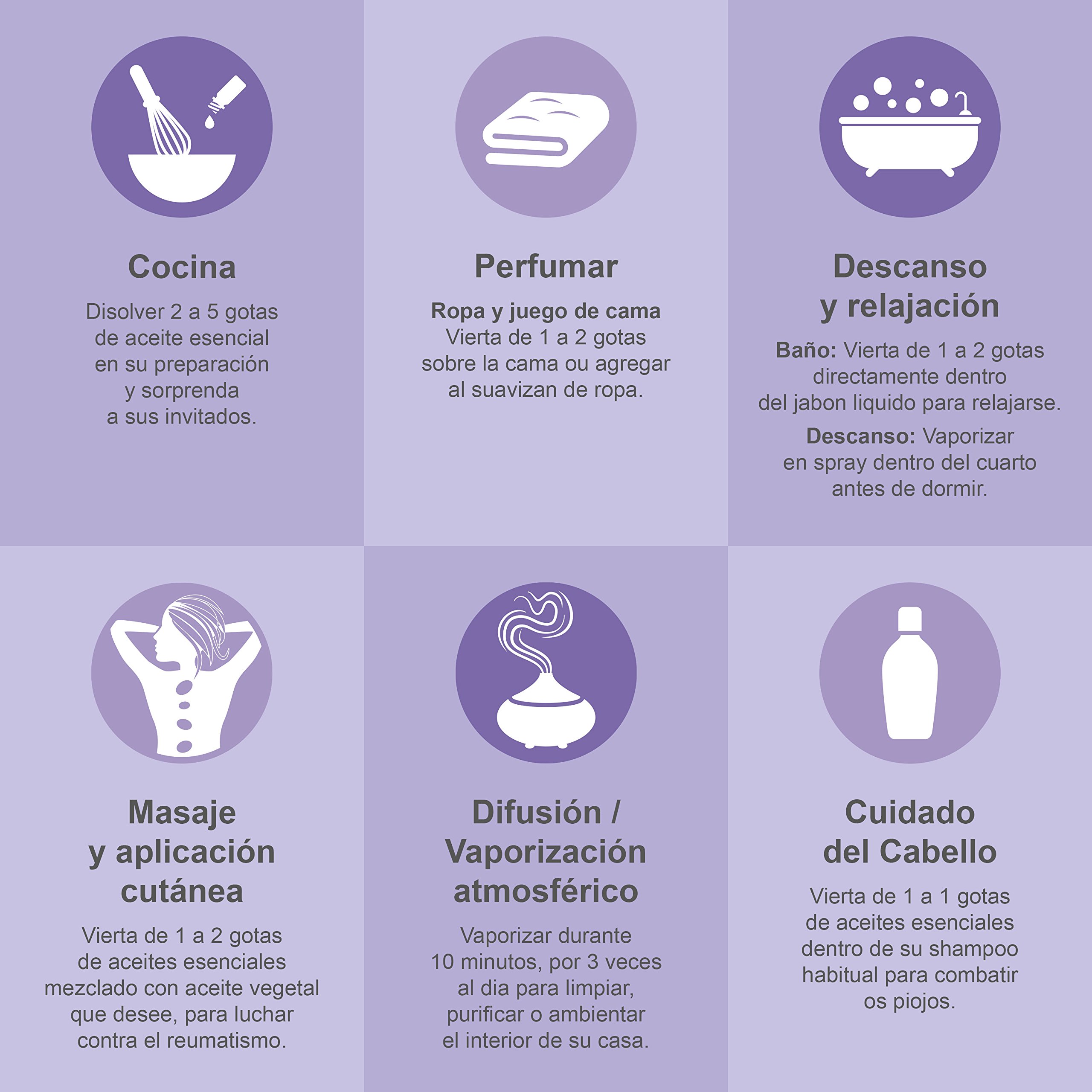 Nutrimea Aceite Esencial de Lavanda Verdadera BIO 30ml 100% Puro Natural Aromaterapia Masaje Difusor