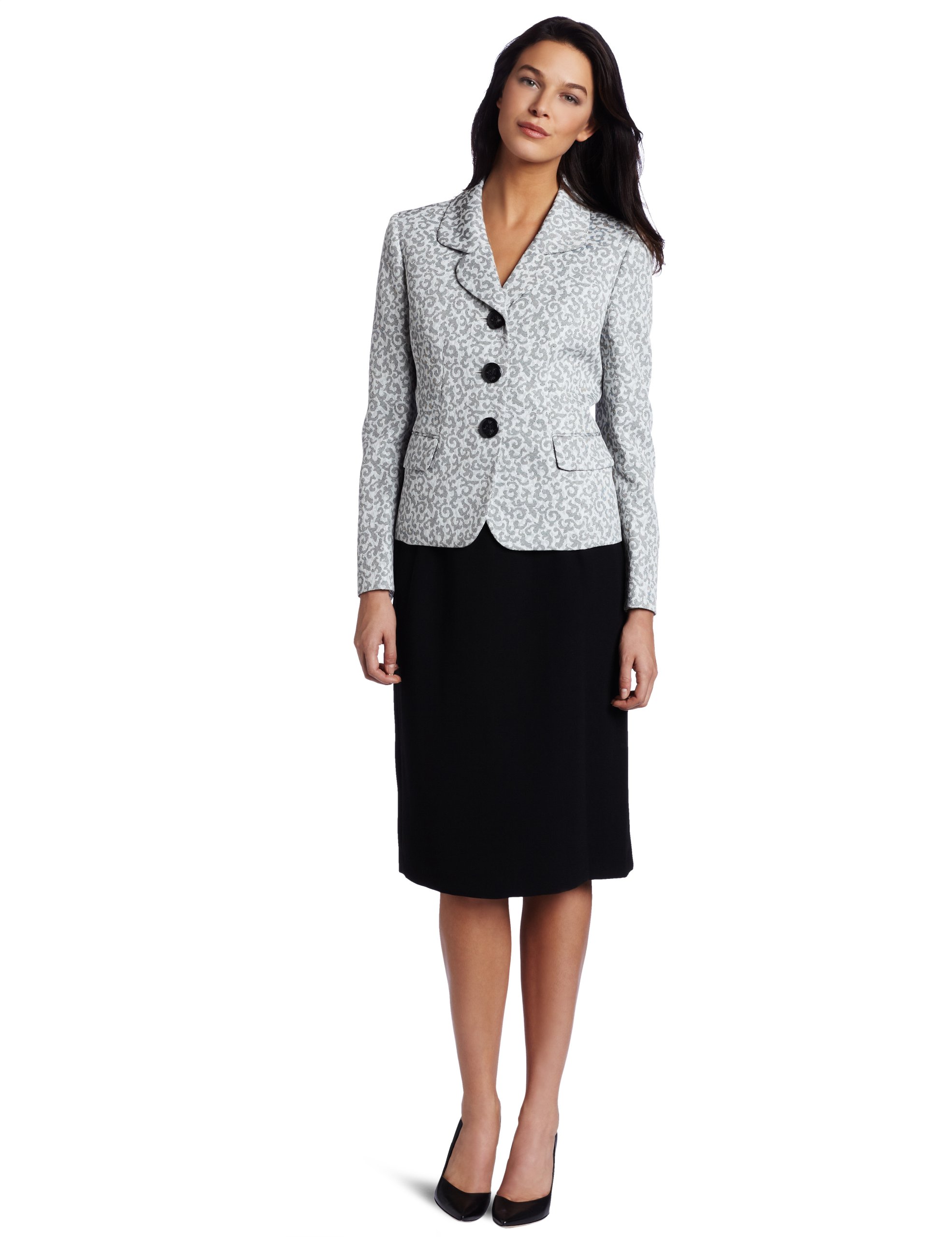 LeSuit Women's Jacquard Skirt Suit