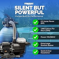 Vista 4 de Swimline Hydrotools Bomba de filtro de arena para piscina de 12 pulgadas para piscinas elevadas y enterradas Intex Bestway Sistema completo de 1/3