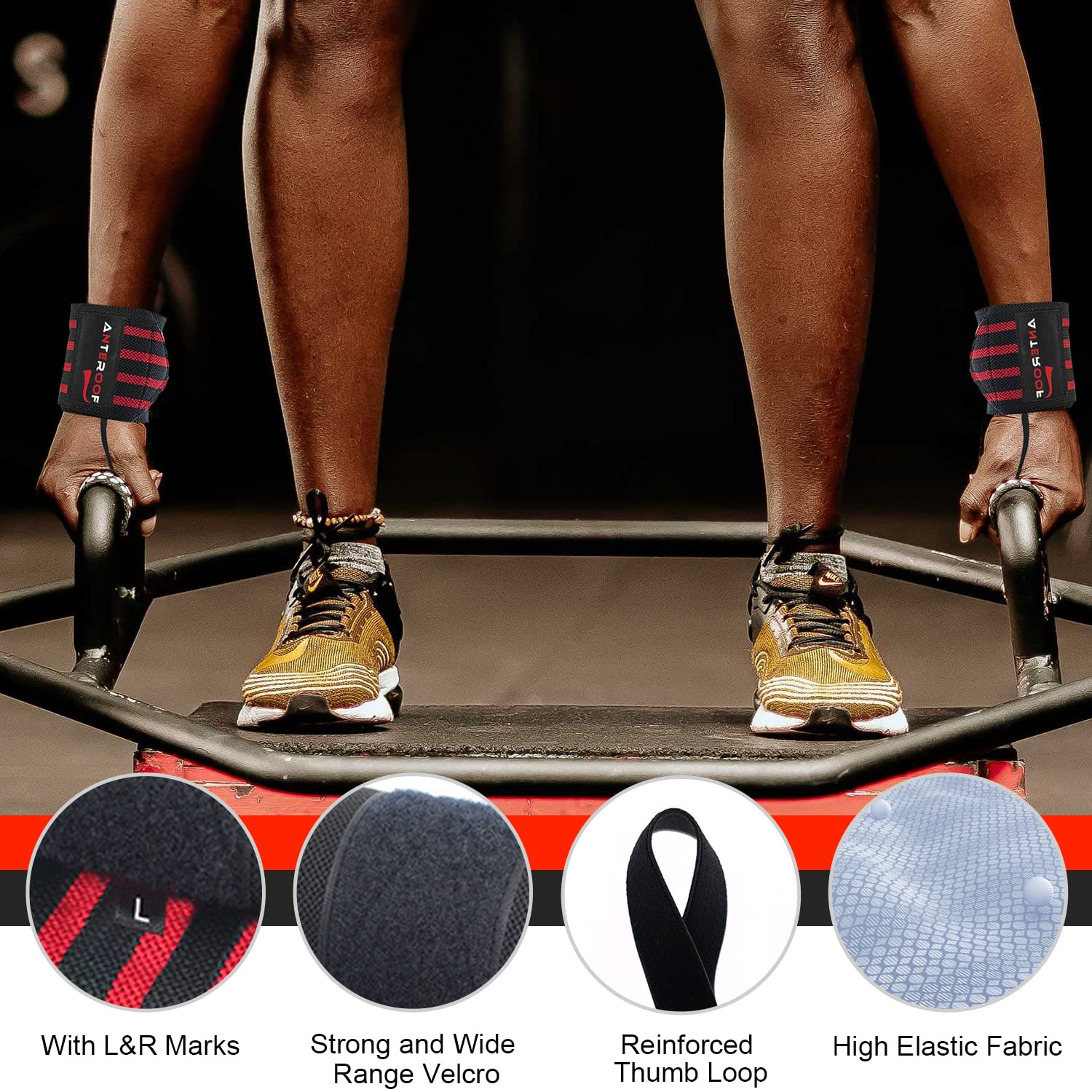 Strength Training Essentials: Knee Wraps, Wrist Wraps, and Lifting Straps Set - Image 3