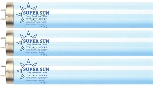 Super Sun Deep Tan Plus 7000 F71T12 100W Lamps, 6 Pack