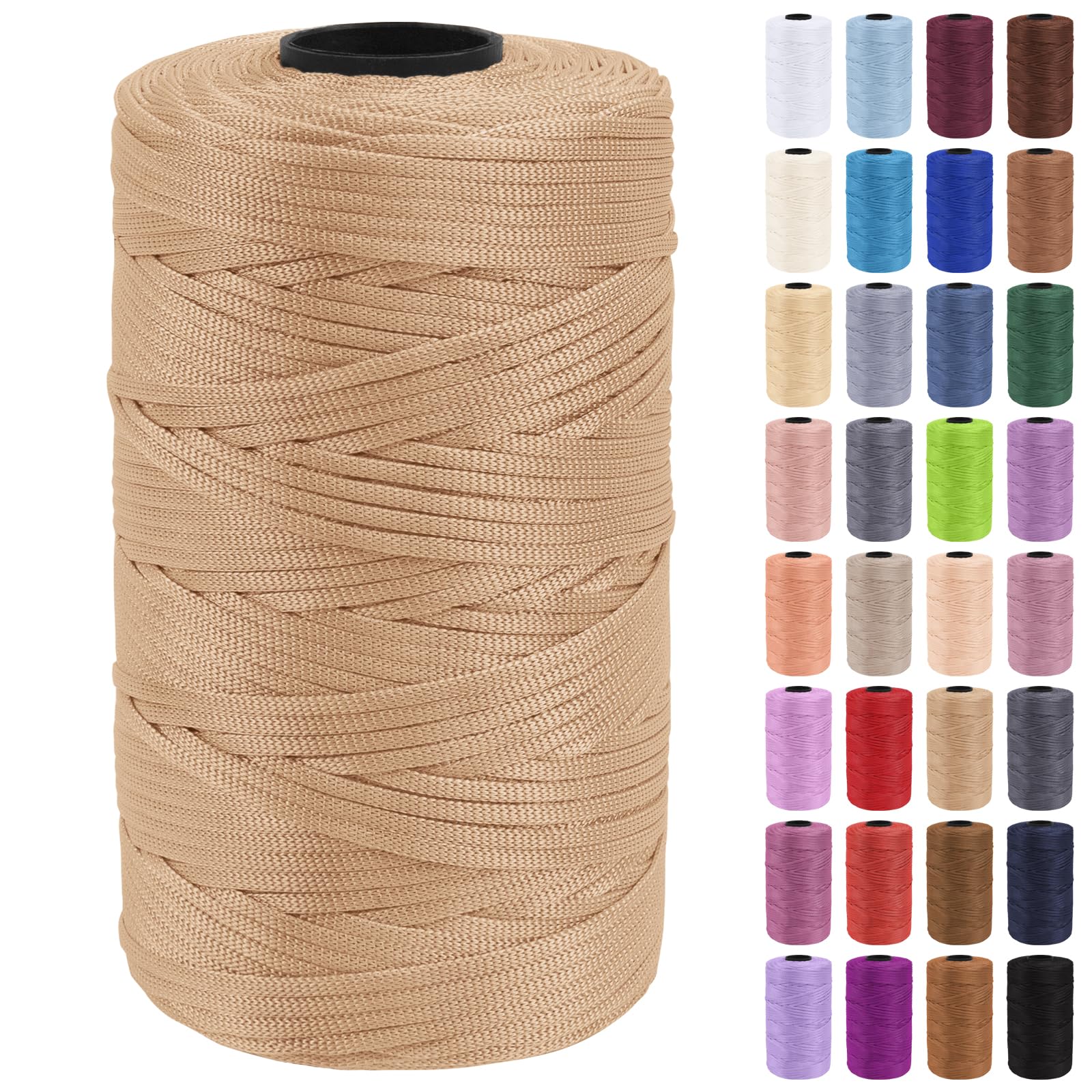 YUWEN 200 m/Rouleau 3mm Creux tricoté au Crochet Fils pour