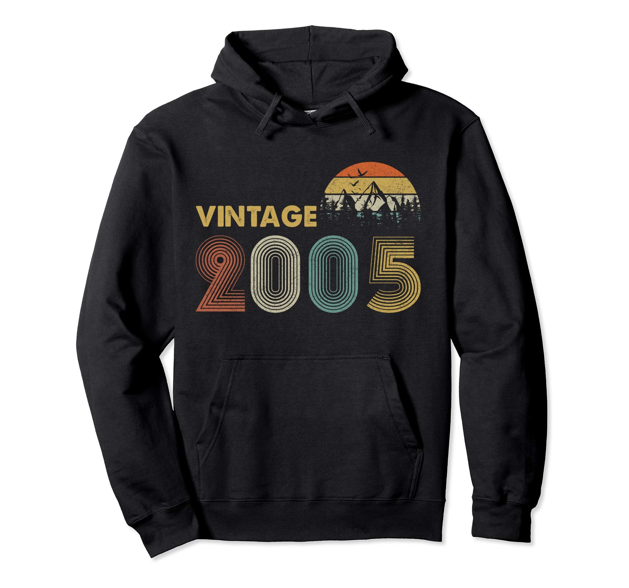 Retro Vintage 2005 Funny 19 Year Old Boys Girl 19th Birthday Pullover Hoodie