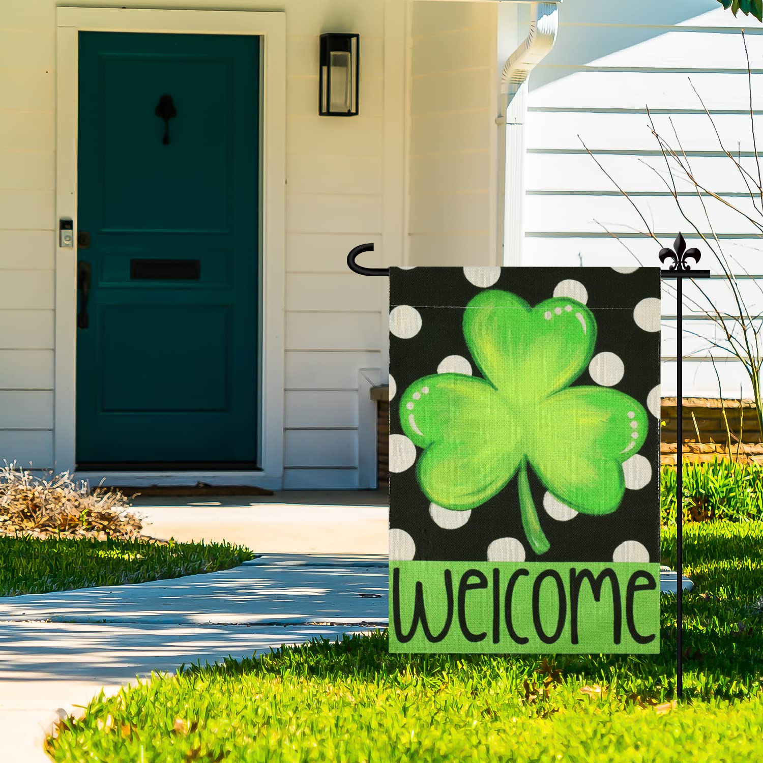 St. Patrick's Day Gartenflagge – Doppelseitig Mit Kleeblatt, 30,5x45,7 Cm, Aus Polyester