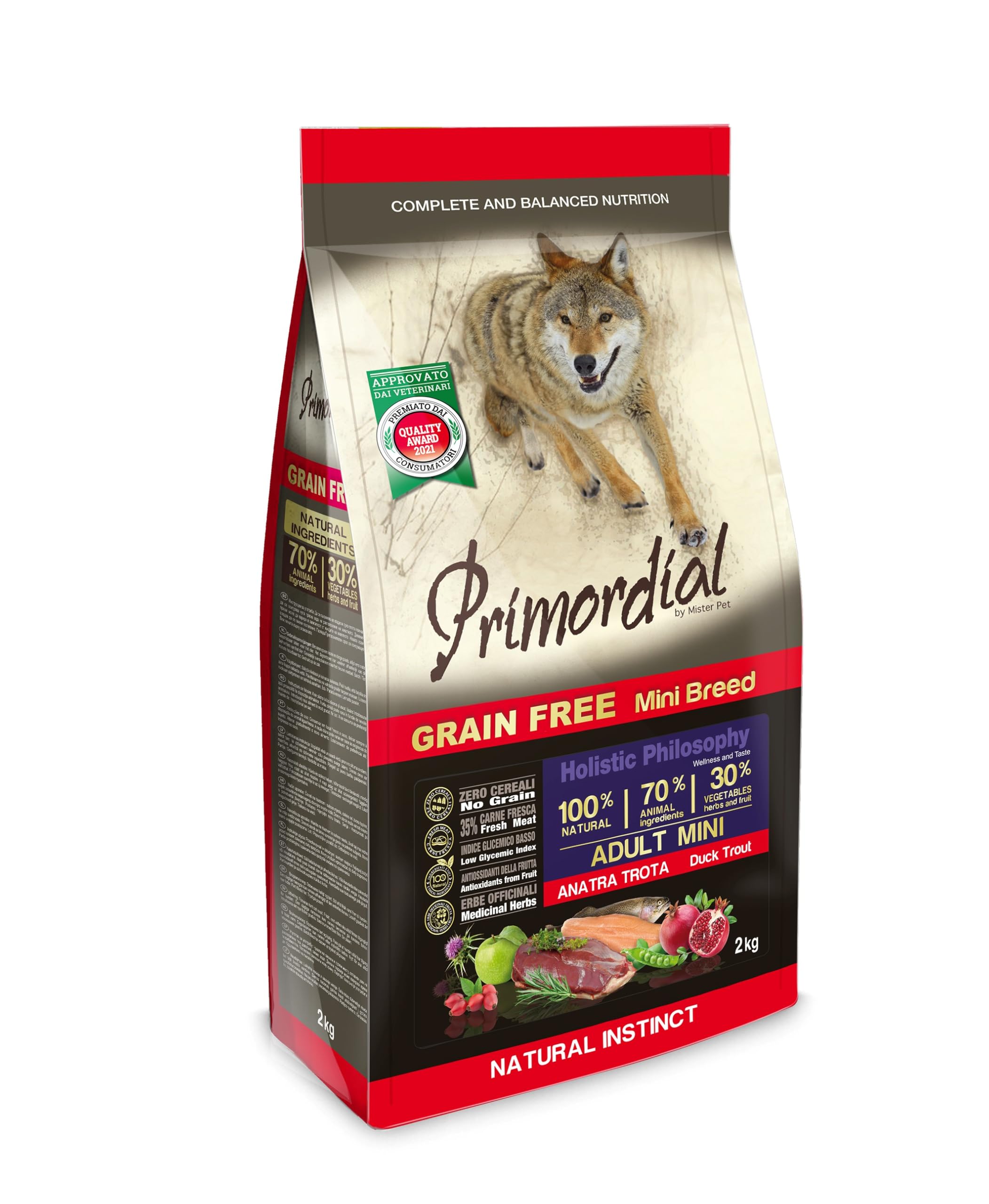 Primordial Crocchette Mini Grain Free Anatra/​Trota 2kg