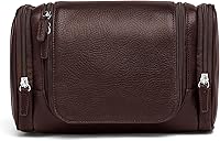 Vista 13 de Leatherology Kit de aseo colgante – Kit de cuero Dopp con forro resistente al agua, múltiples bolsillos y diseño de gancho para colgar, Negro Onyx