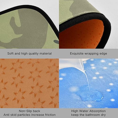 Miniatura 6 de Kitchen Mats for Floor 2 Piece Set Dog Camo Print, Anti Skid Cushioned Water Absorbent Kitchen Rugs Door Mat Floor Mats for Kitchen Sink