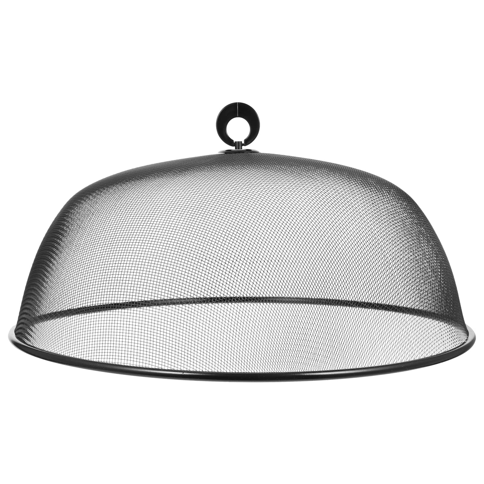 GANAZONO Cloche Alimentaire en Mailles Métalliques 40 Cm Noir avec Poignée pour Cuisine Protection Contre Insectes Et Poussière Rangement Facile