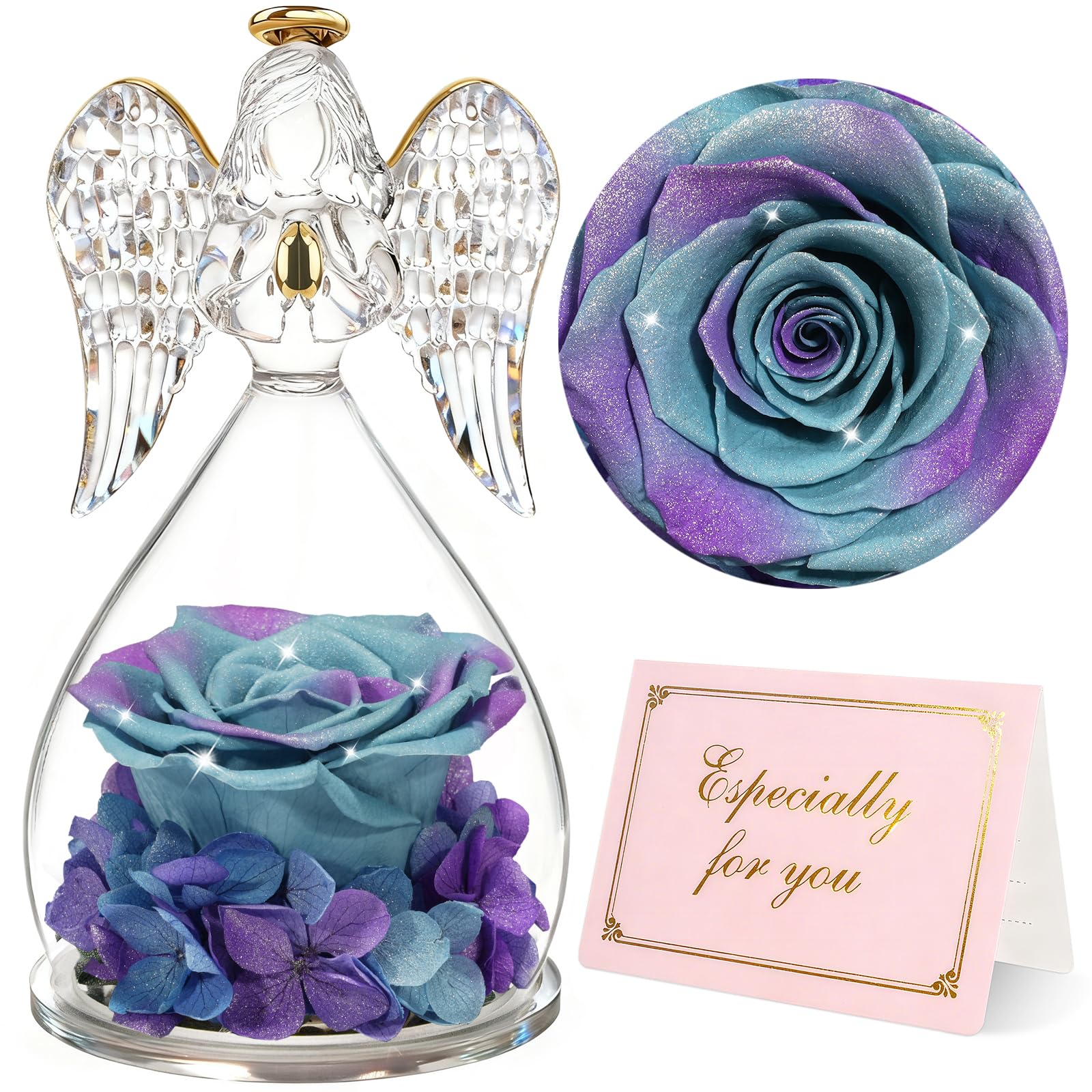 Yamonic Rosa Eterna Regalo Dia de la Madre, Regalo Originale para Mujer,Rosa Preservada con Figura Ángel Regalos para Mamá,Regalos Cumpleaños Mujer Abuela, Flore Eterna Dia de la Madre — view 25