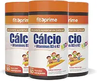 Kit 3x Cálcio + Vitaminas D3 e K2 Criança Cápsulas Mastigáveis