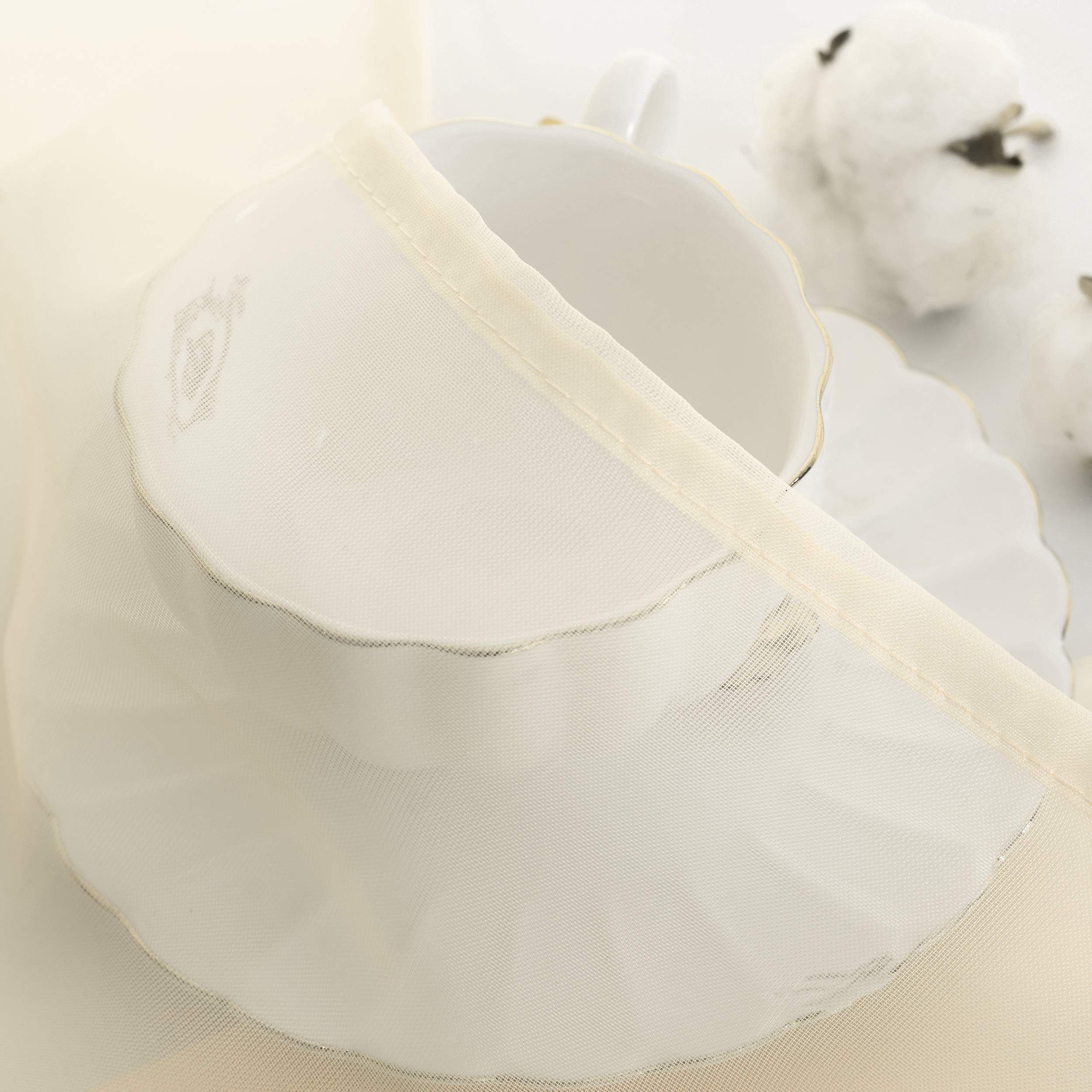 KEQIAOSUOCAI Tende velate beige lunghe 213 cm, con tasca per asta, tende in voile trasparente per camera da letto, cameretta dei bambini, soggiorno, camera dei bambini, confezione da 2, 132 x 213 cm