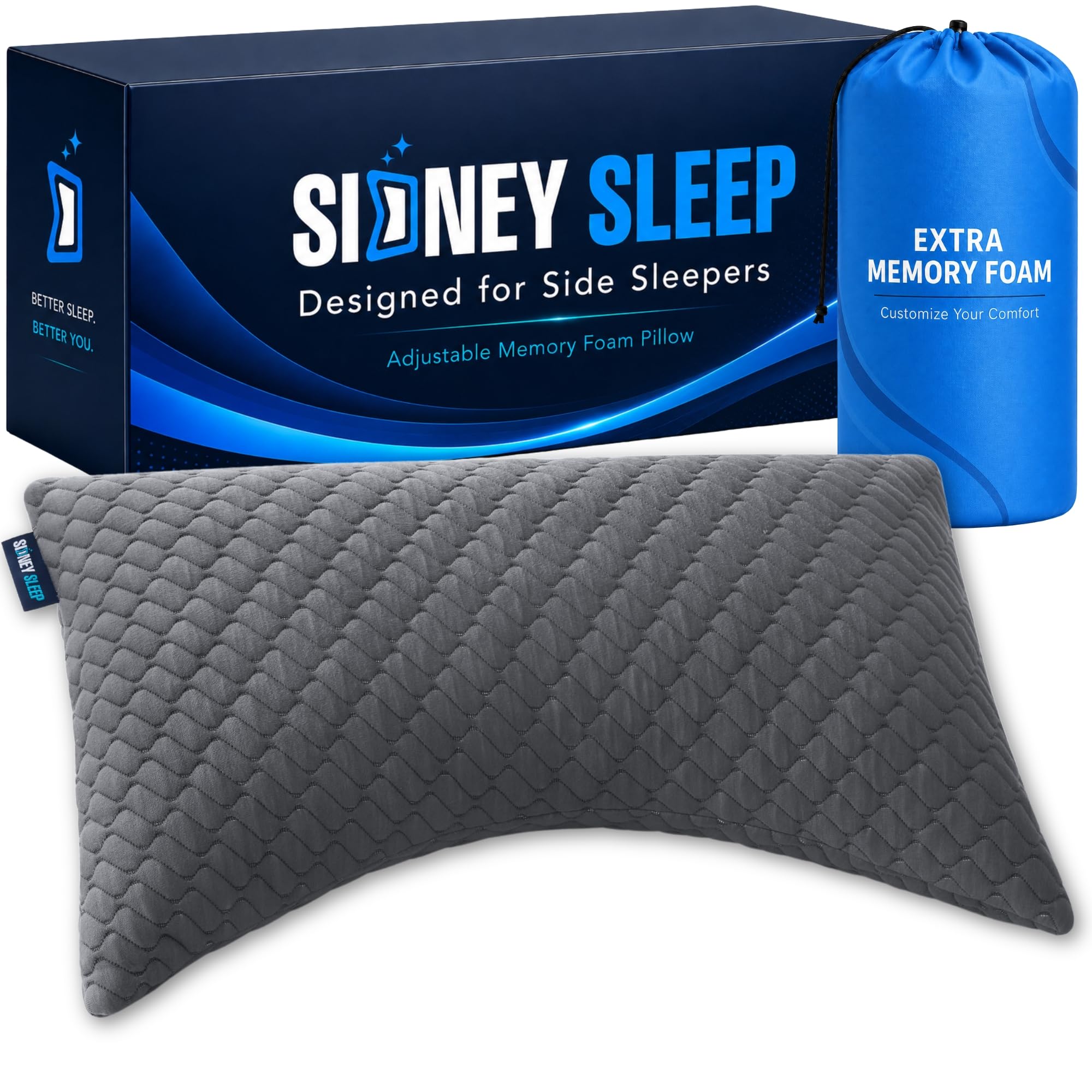 Sidney Sleep Adjustable Curved Pillow
