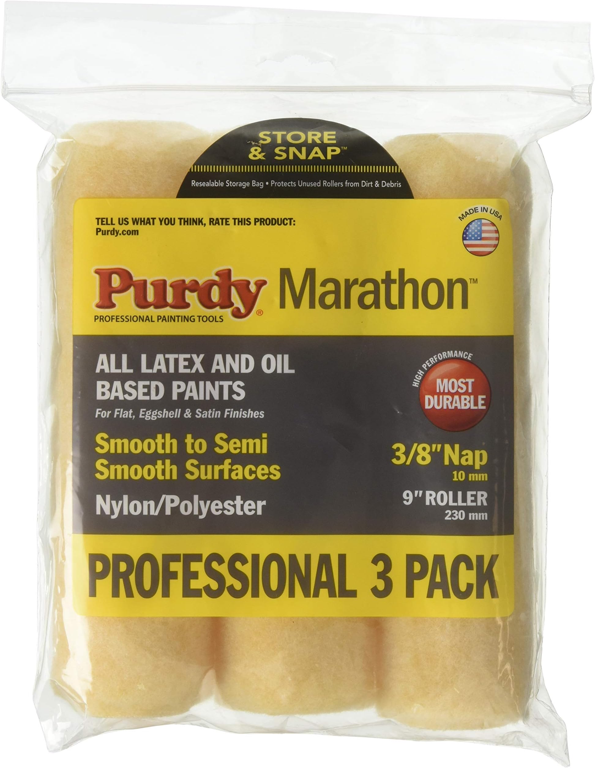 Marathon Nylon/Polyester Covers 3/8" Nap Cover - 3 pk Multicolor