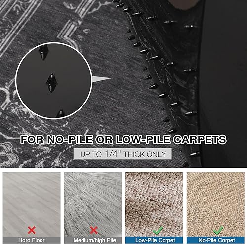 Miniatura 29 de Tapete para silla para alfombra, 36 x 48 pulgadas, tapete para silla de escritorio para suelos alfombrados, tapete de vinilo de oficina Transparente