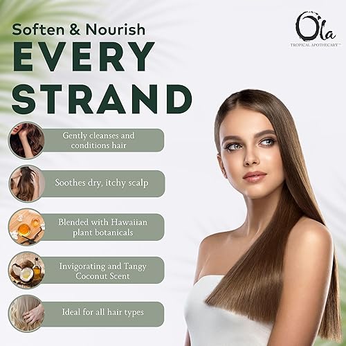 Miniatura 4 de Ola Tropical Apothecary Coconut Organic Champú y acondicionador para el cabello Combo - 8 onzas líquidas cada uno