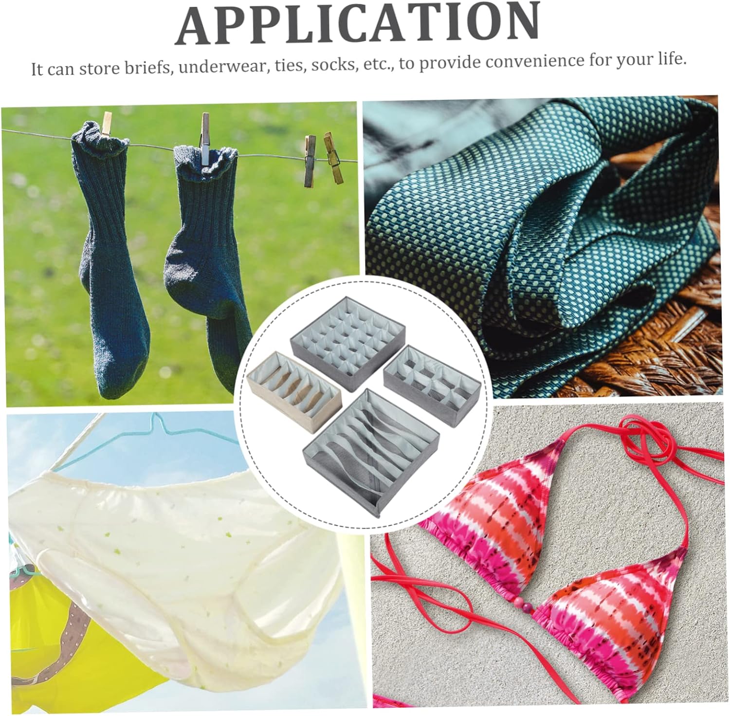 1Set Underwear Organizer Storage Divider Box for Socks Panties and Stylish Drawer Dividers for Closet Organization Colors