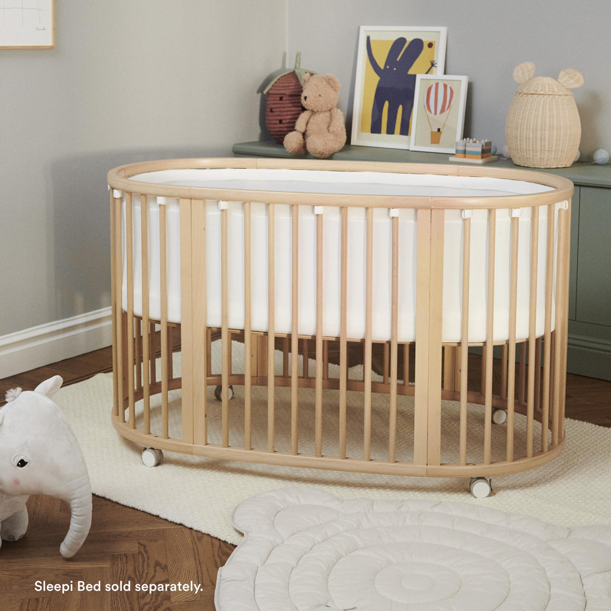 Stokke Sleepi Bed Cot Bumper V3, White, Breathable 3D Mesh Fabric for Safe Sleep, Compatible Sleepi Bed, Machine Washable Home & Kitchen