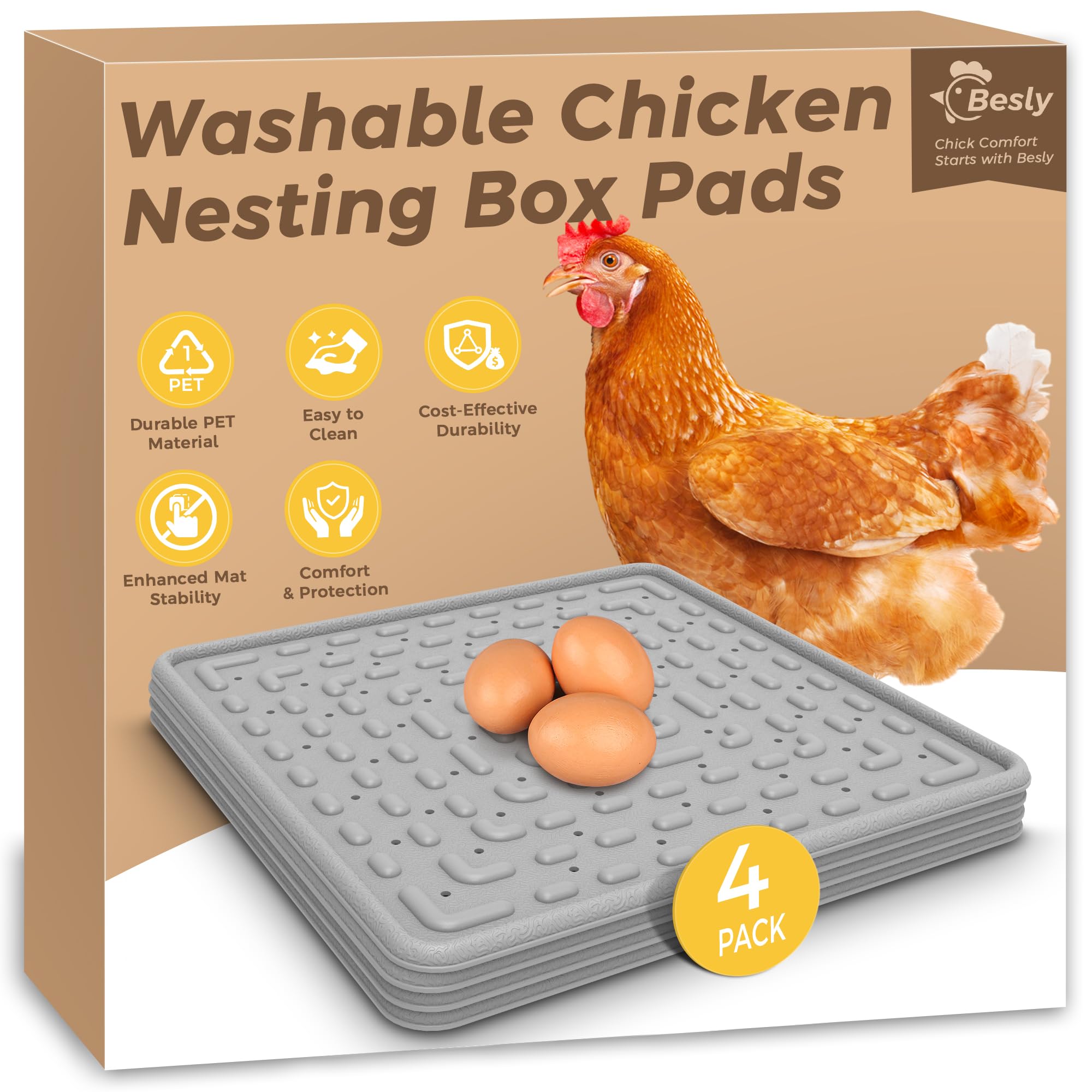 Tapis de nidification lavables contre la saleté des nichoirs de poules