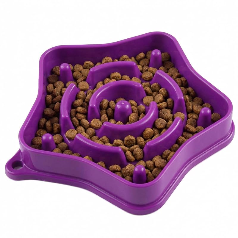 Comedouro lento para cães pequenos com labirinto em PP Sufisat 350 mL Purple