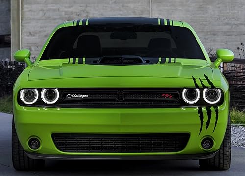 ViaVinyl Claw Marks calcomanía para faros delanteros disponible en doce colores. Calcomanía de vinilo para coches deportivos., Negro