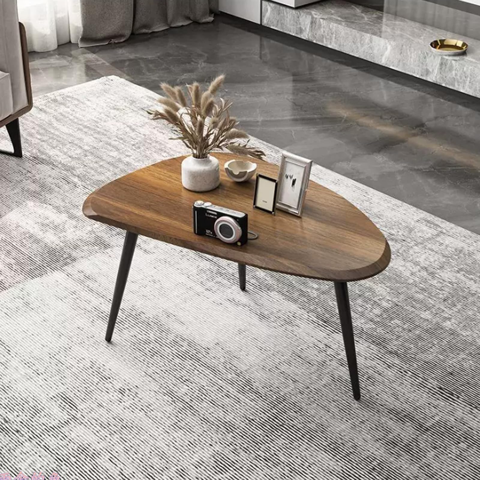 Set Di 2 Tavolini Da Caffè Impilabili, Tavolini Moderni In Legno | Tavolino da divano multifunzionale con robuste gambe in acciaio al carbonio per soggiorno e camera da letto(black)