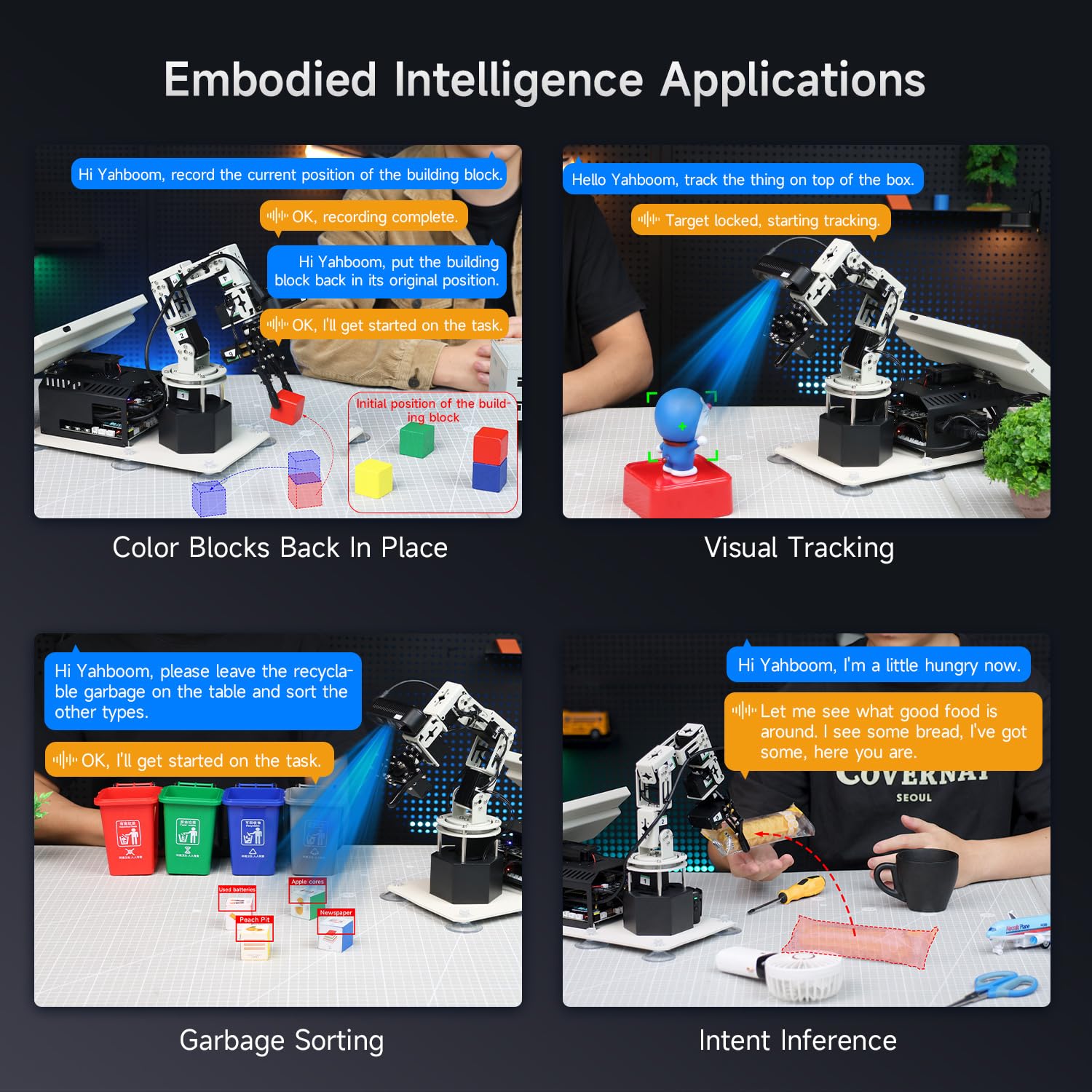 Yahboom DOFBOT PRO 6-DOF AI Smart Recognition Robot Arm | Orin Nano SUPER 4GB Master Control 3D Space Grabbing,Equipped with 10.1-inch Display (Ultimate with Orin Nano 4GB)