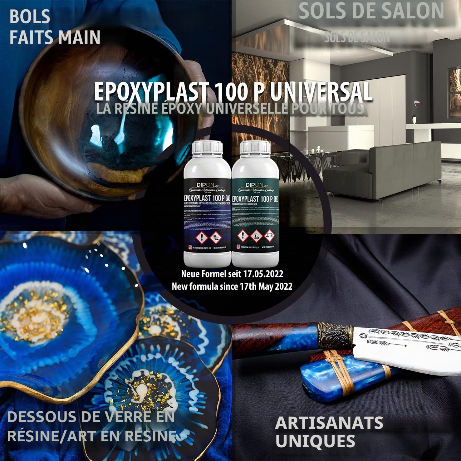 12,0 kg de résine époxy 2K EP, pour bois, verre, résine de coulée transparente, pour plastification, pour table en fibre de verre, terre, aquariums, construction de formes, résistante aux UV