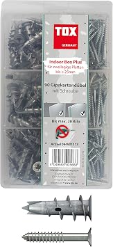 TOX plasterboard dowel assortment Indoor Box Plus 180 pcs, 1 piece, 094901113
