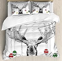 Vista 9 de Ambesonne Juego de funda de edredón de baloncesto, silueta de jugador de baloncesto, promoción de campeonato de competencia de atleta, juego de ropa