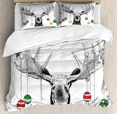 Miniatura 9 de Ambesonne Juego de funda de edredón de baloncesto, silueta de jugador de baloncesto, promoción de campeonato de competencia de atleta, juego de ropa