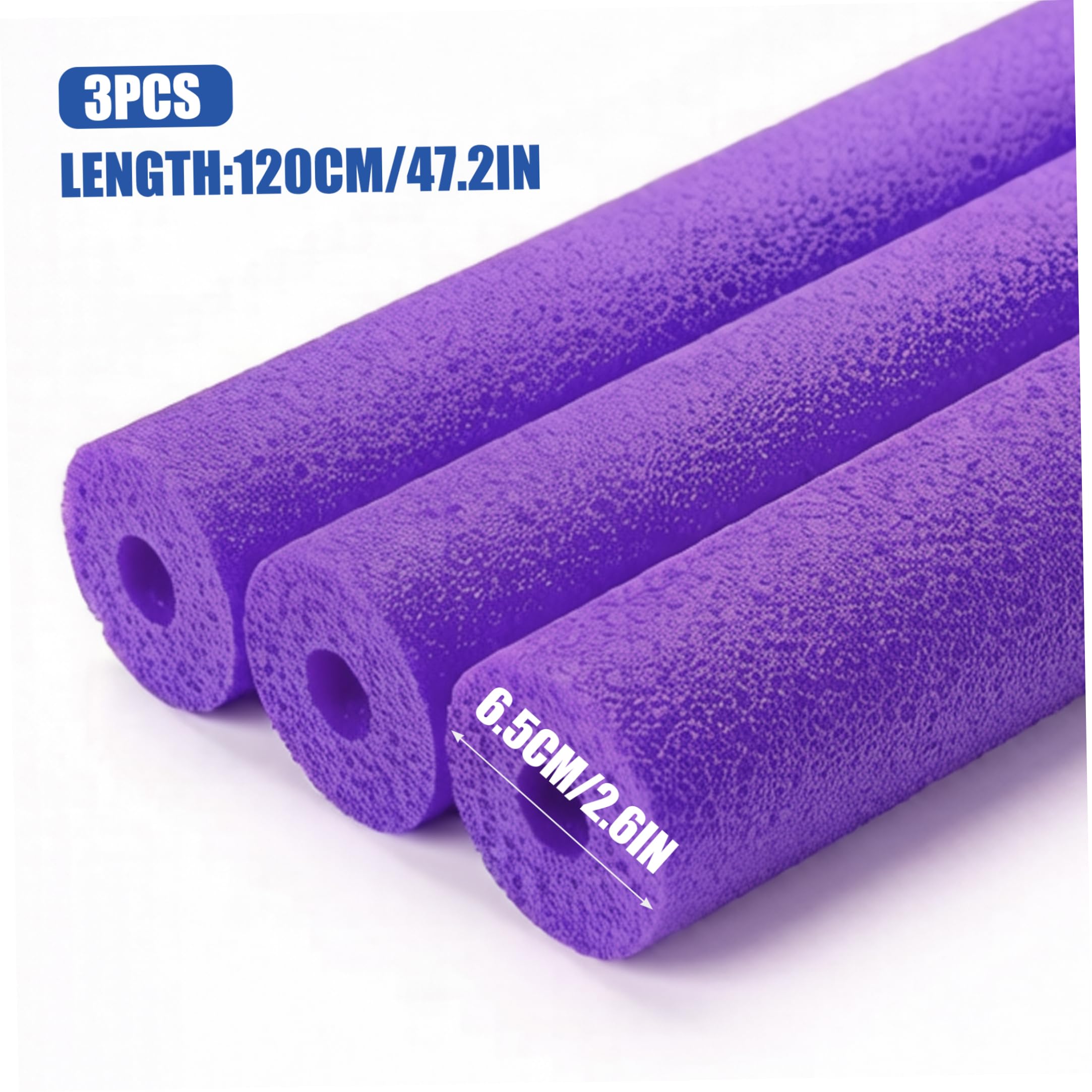 Poolnudeln aus Schaumstoff, Jumbo-Nudeln, Jumbo, 150 cm, roter Schaumstoff, zum Spielen, für Gymnastik und Augenbinde, 3 Stück