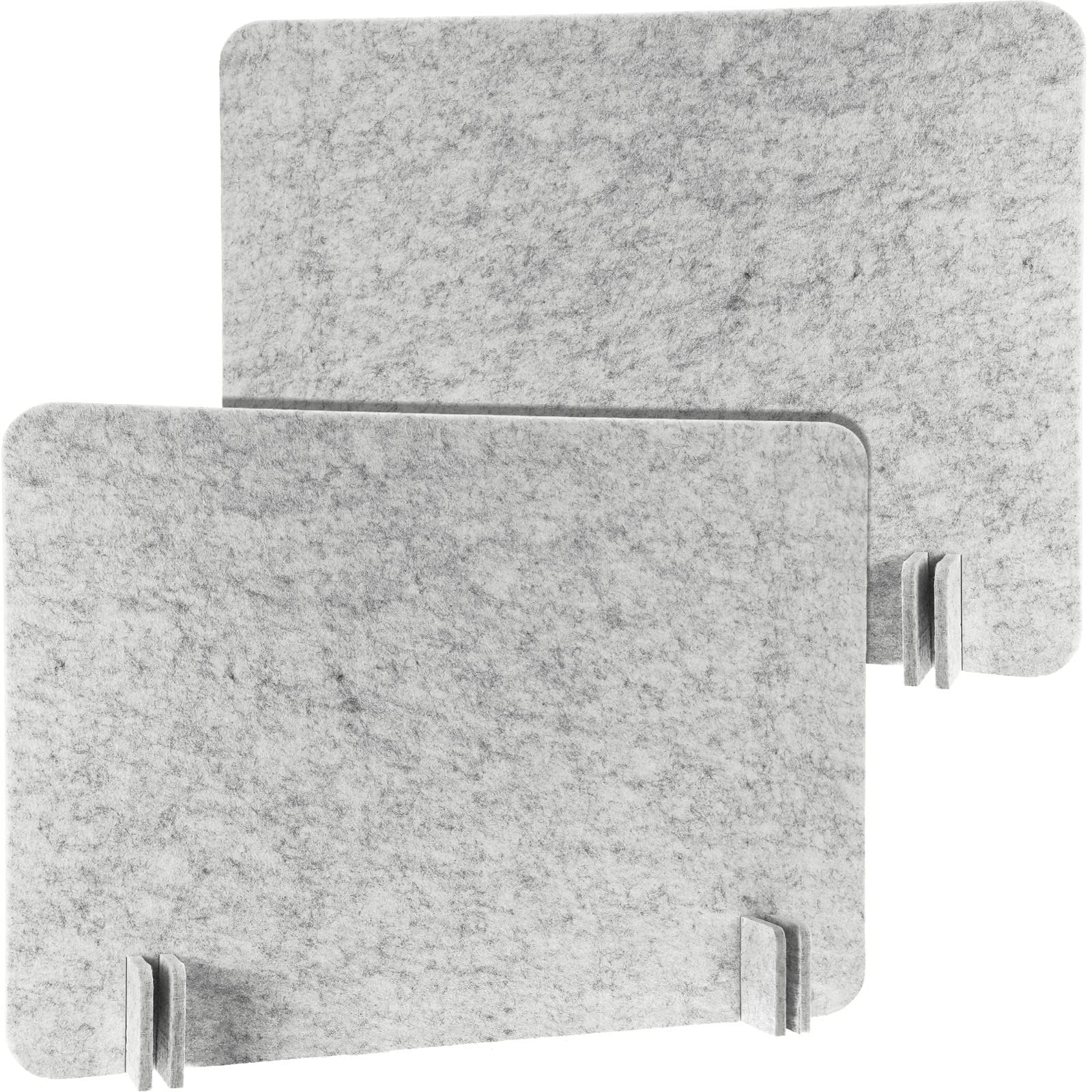 NALACAL 2 Pcs Desk Privacy Panel of Acoustic Freestanding, Desk Divider Desk Partition Noise Reducing Mounted Sound Proof Dividers, Lightweight with Support Feet for Classroom Room Table (Silver Gray)