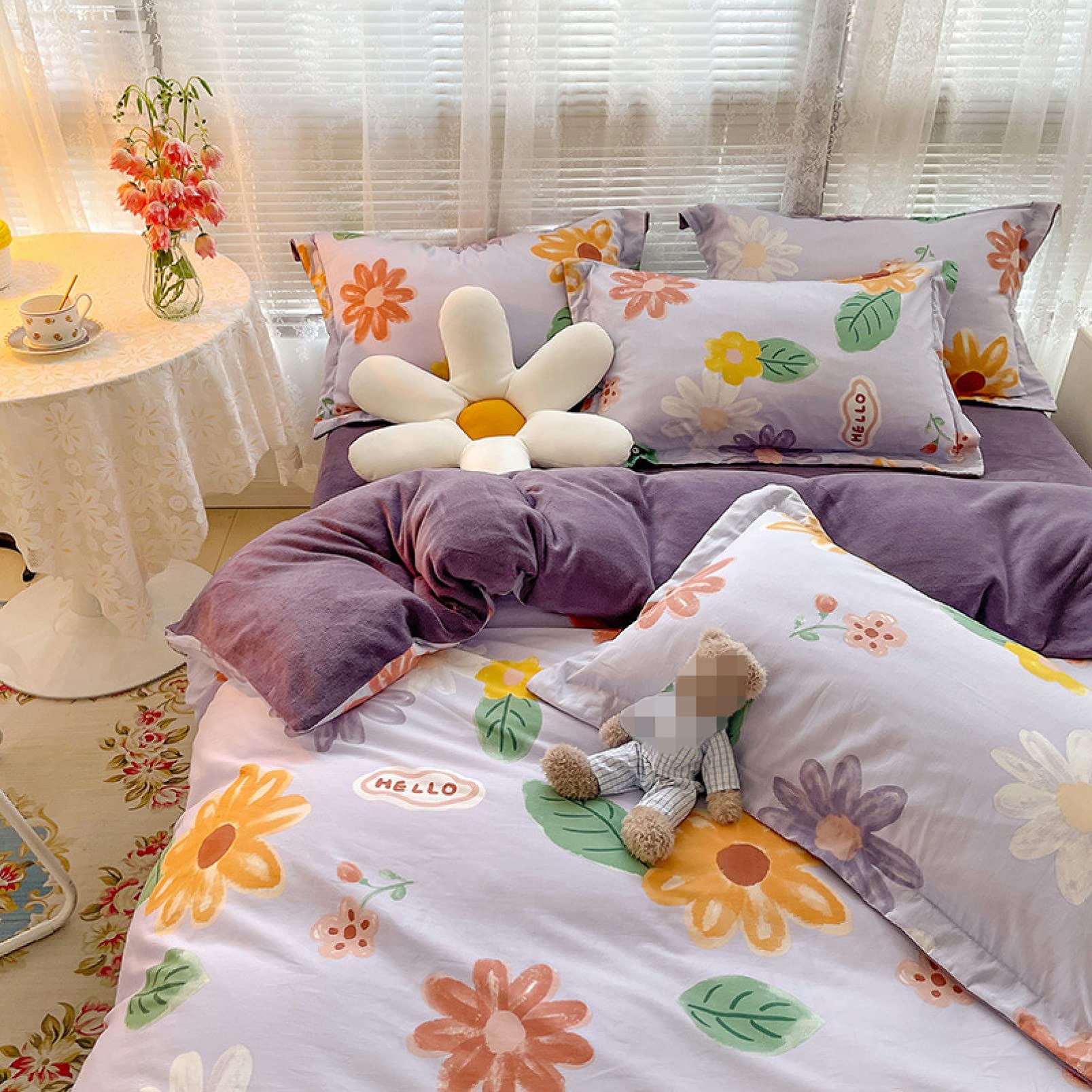 Amazon｜[ZS2L7] 布団カバーセット 花柄 カラー19 清新風 布団カバー3