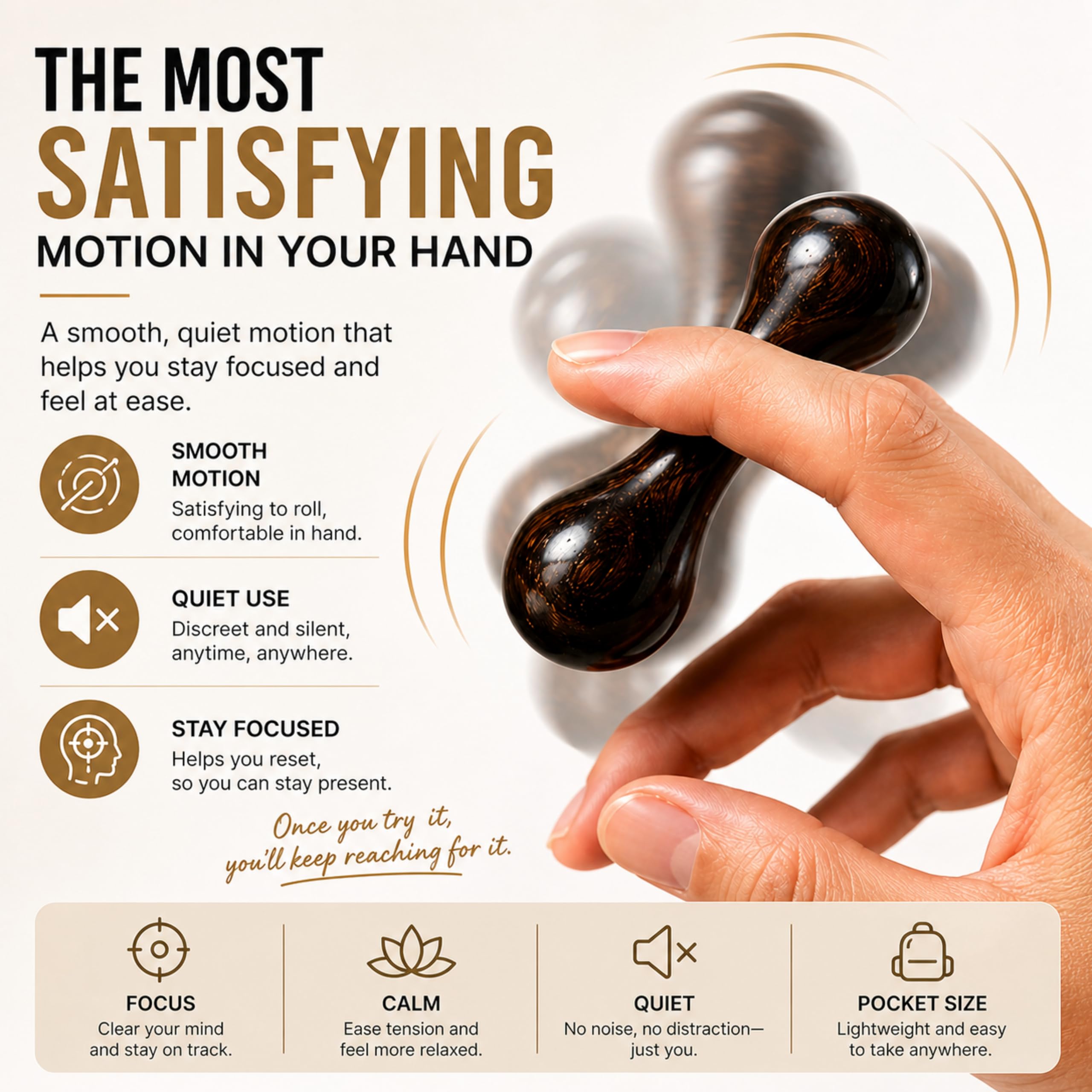 Fidget Toy per adulti - Giocattolo antistress da scrivania in legno, strumento per esercizi per allenare la forza e la destrezza della mano, giocattolo portatile per ufficio e sollievo dallo stress