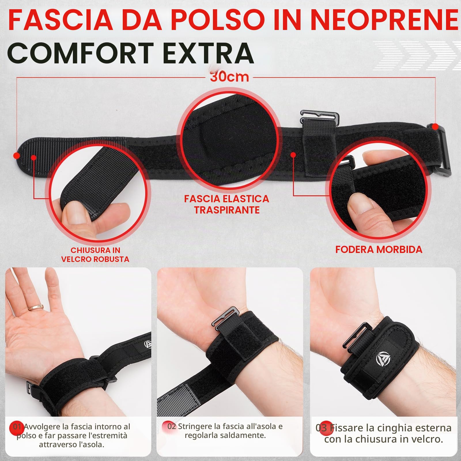 FUNFLEX Allenatore Mano Dita, Set Forza Presa Regolabile 5 Pezzi, Trainer Avambraccio, Estensore Dita, Fascia Polso Neoprene, Grip Ring, Allenamento Mano e Avambraccio