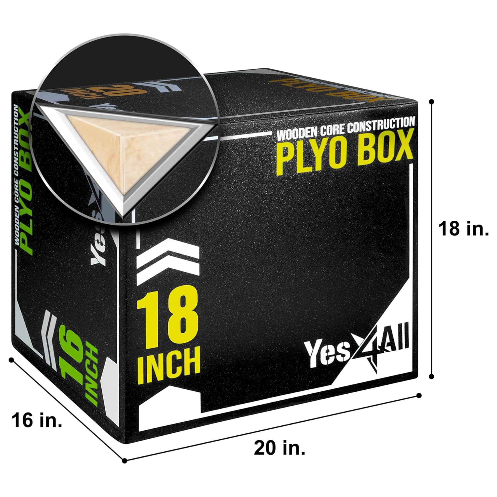 Amazon | Yes4All 3イン1 ソフトプライオボックス 木製コア フォーム