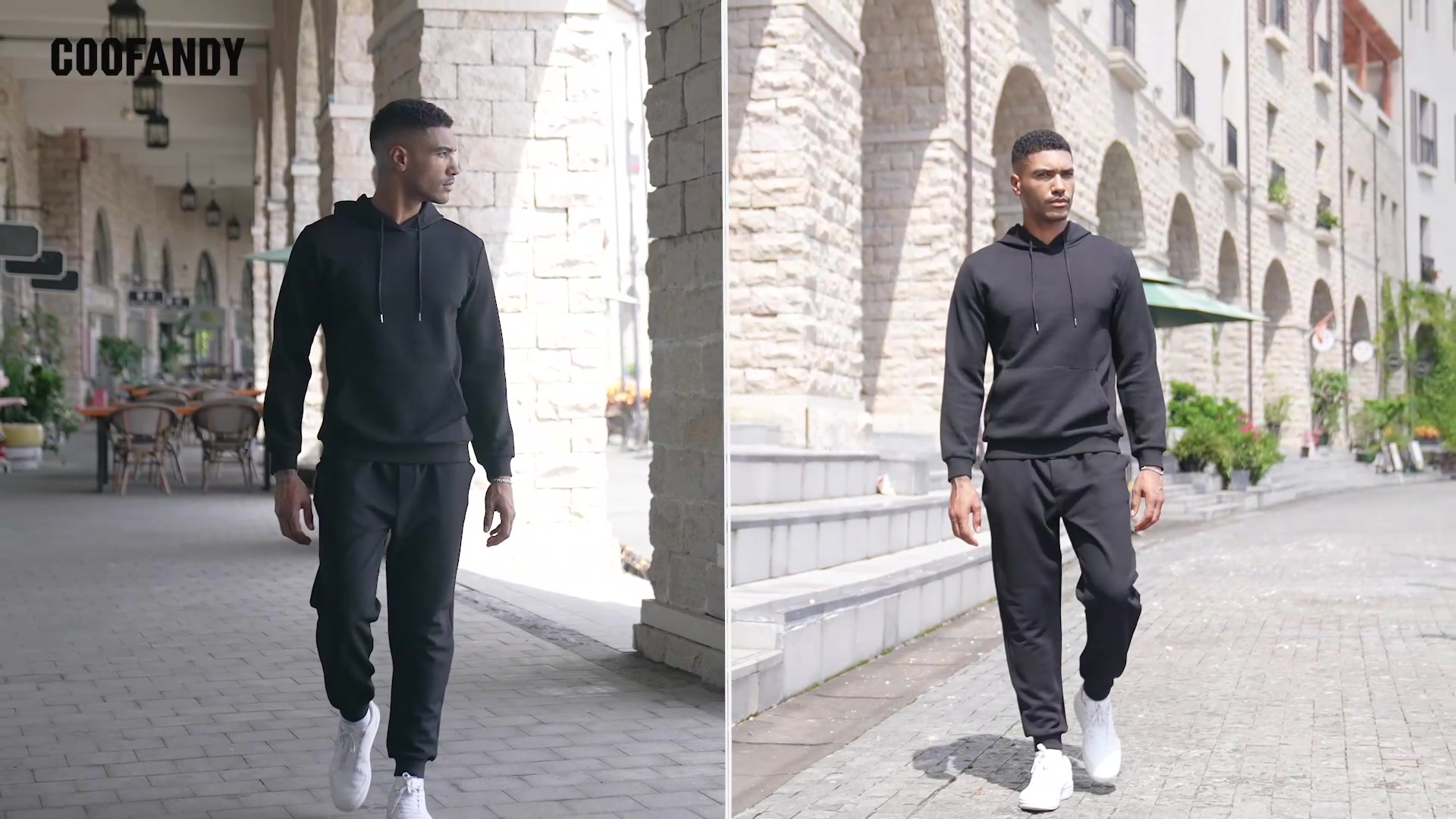 COOFANDY Men's Tracksuits 2 Pieces Waffle Hoodies Sweatsuit Sets