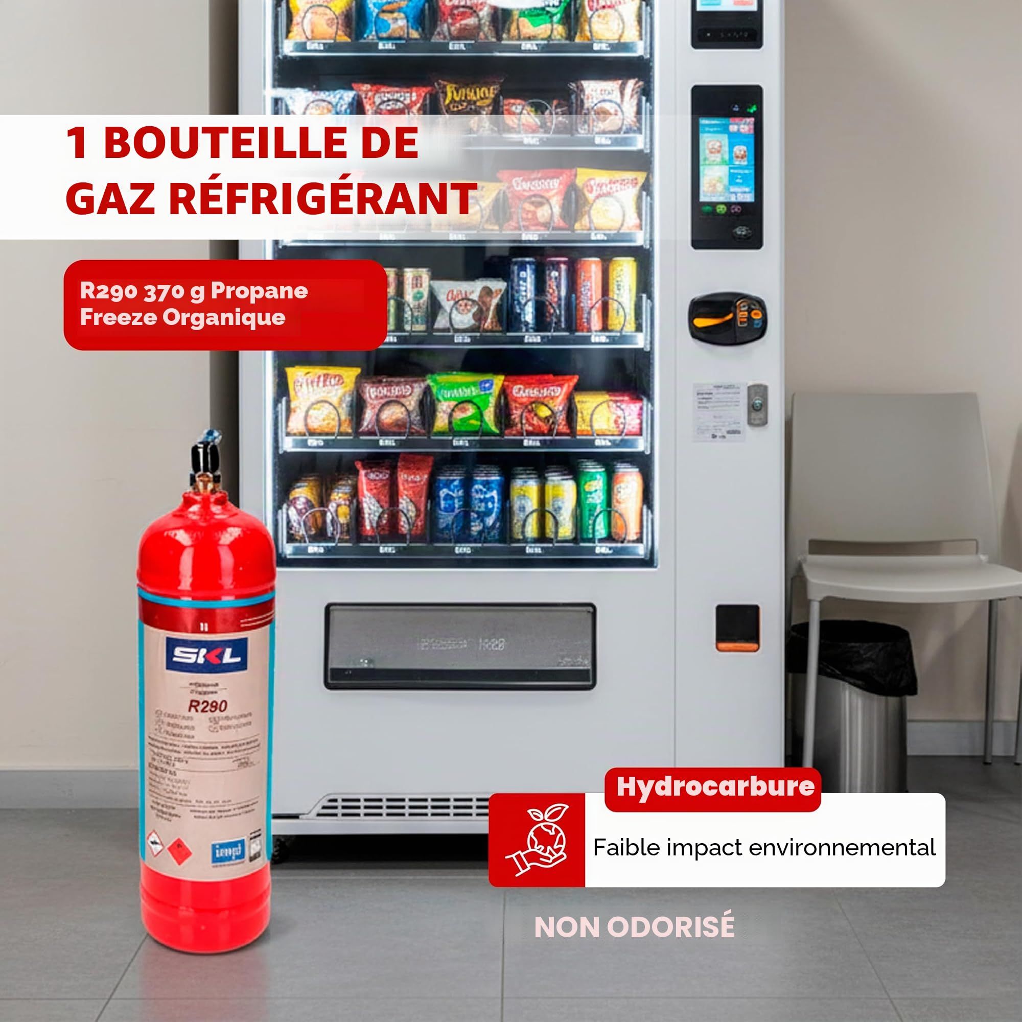 REPORSHOP - 1 bouteille de gaz réfrigérant R290 370gr Propane