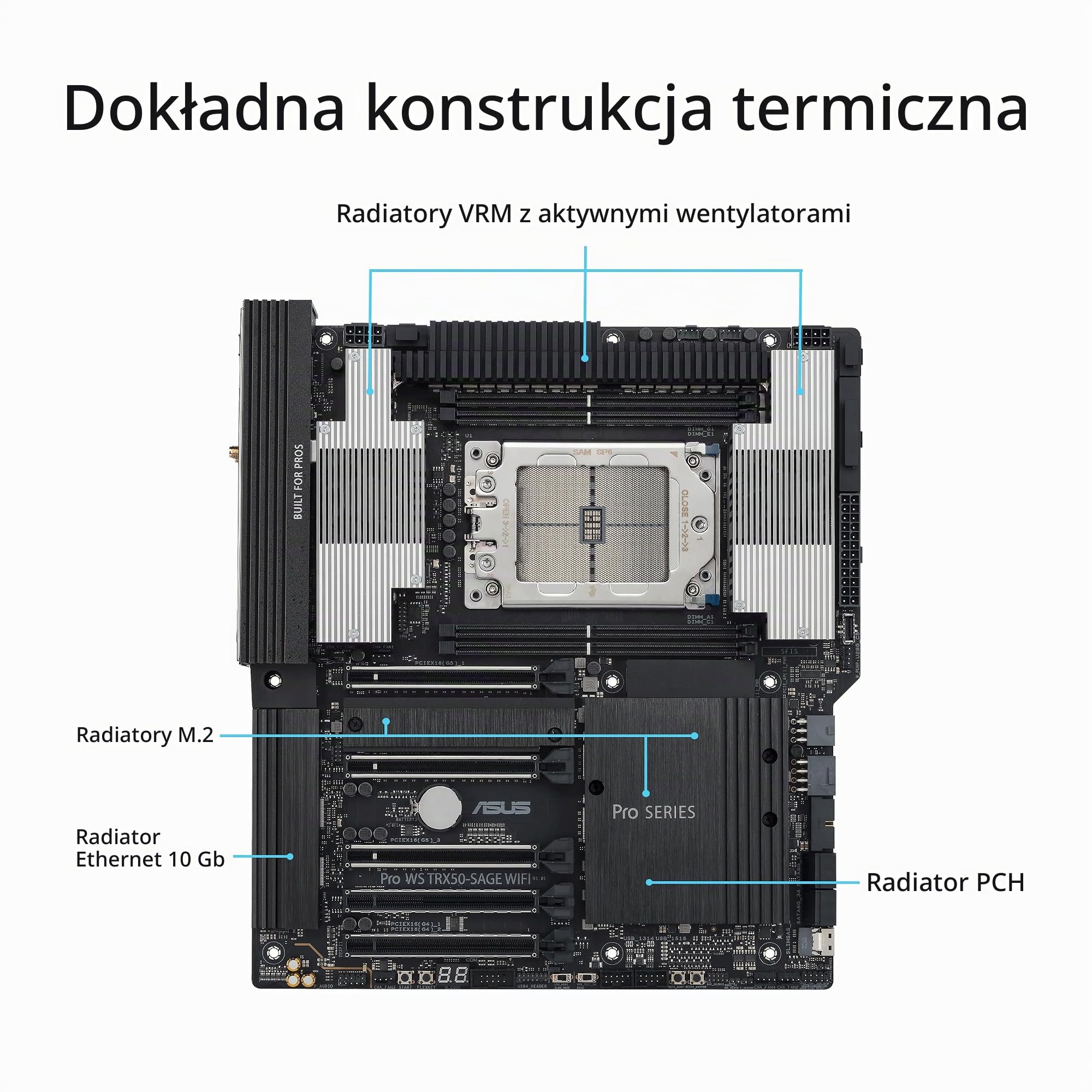 ASUS PRO WS TRX50-SAGE WIFI (gniazdo sTR5/TRX50/DDR5/S-ATA 6 Gb/s/CEB)