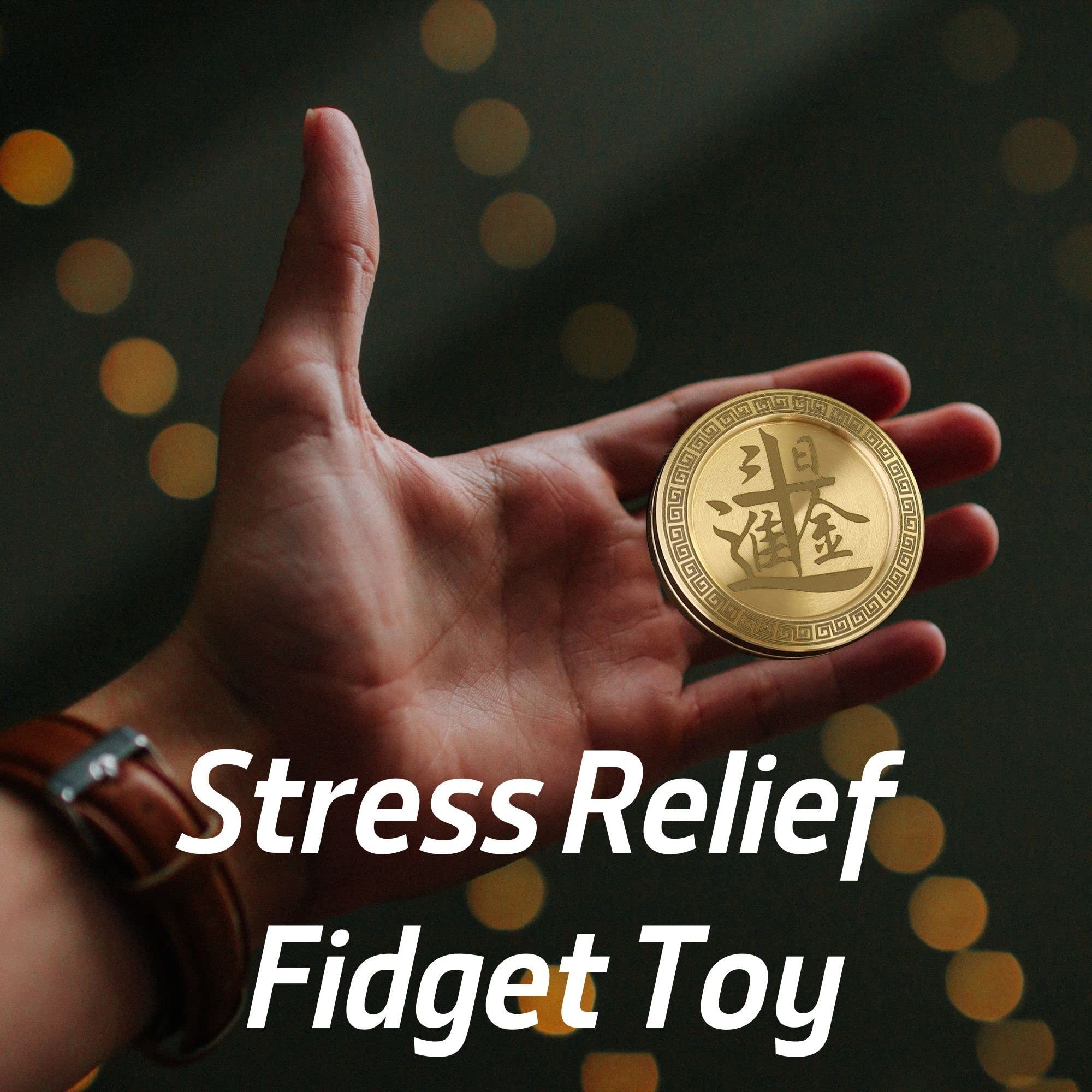 Tapazapa フィジェットスライダー ハプティックフィジェットラッキーコイン 金属製フィジェットトイ 大人用 フィジェットクリッカースライダー  EDC 大人用オフィスおもちゃ 男性用