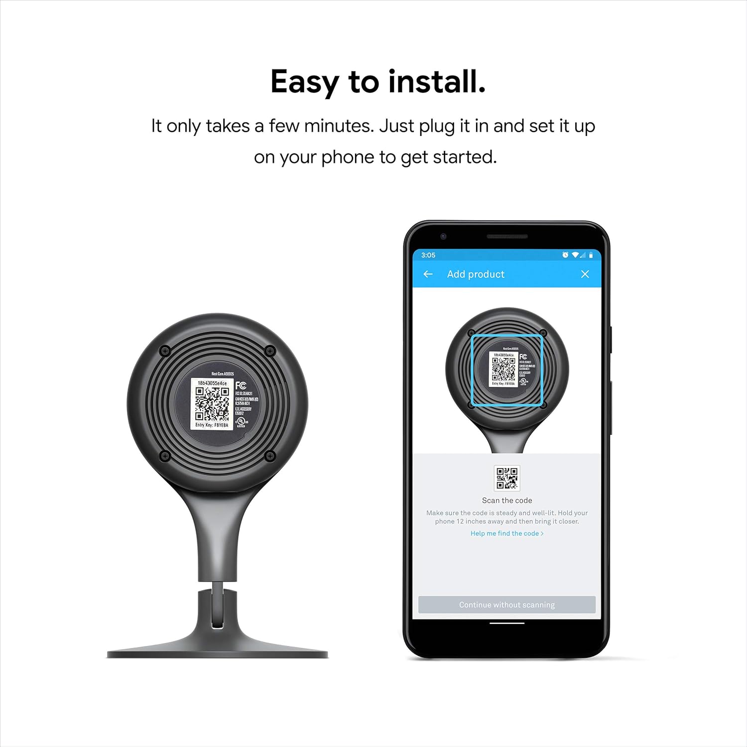 Google Nest Cam Indoor - 1st Generation - Wired Indoor Camera - Control with Your Phone and Get Mobile Alerts - Surveillance Camera with 24 7 Live Video and Night Vision