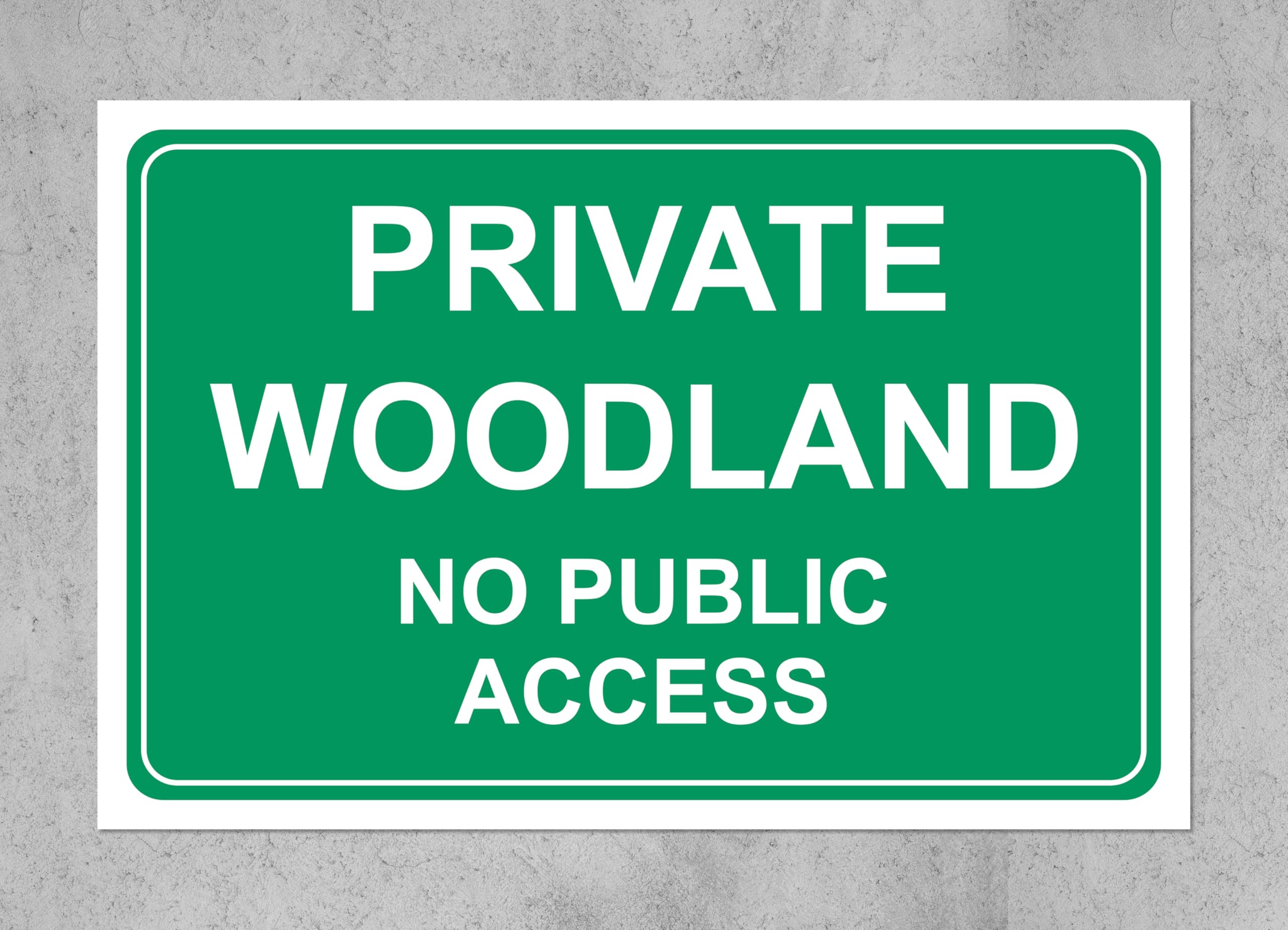 Private woodland no public access safety sign - 3mm Aluminium sign (200mm x 150mm)