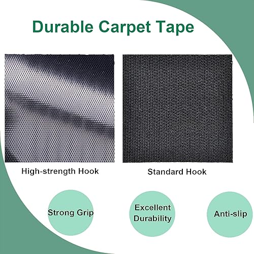 Miniatura 4 de TEUVO Protector de colchón antideslizante, mantiene el colchón en su lugar para una gran noche de sueño, cinta de con adhesivo para colchones con